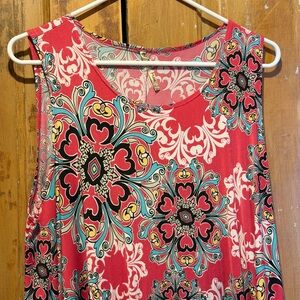 Vibrant Sleeveless Floral Top